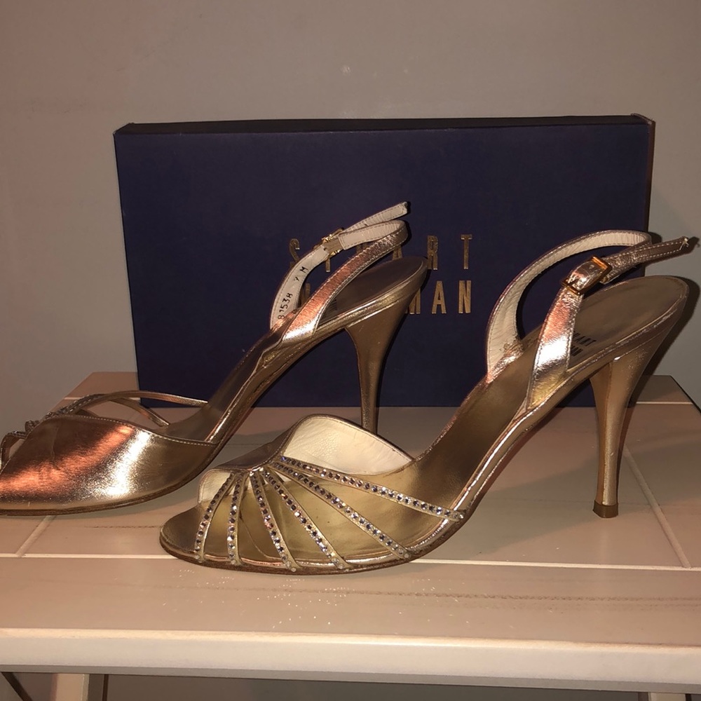 Gold Stuart Weitzman size 9 evening sandals